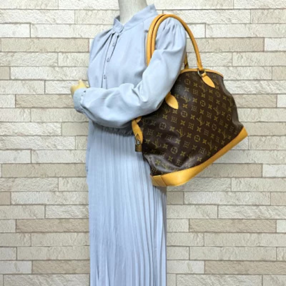 Louis Vuitton Lockit Monogram Brown Handbag Horizontal Canvas